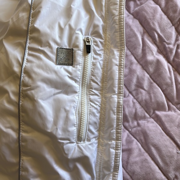 Nike winter White down puffy jacket zippered removable hood extra inside pocket - Picture 5 of 6